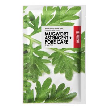 Manefit Beauty Planner Mugwort Astringent And Pore Care Mask Тканевая маска для уменьшения пор лица с полынью